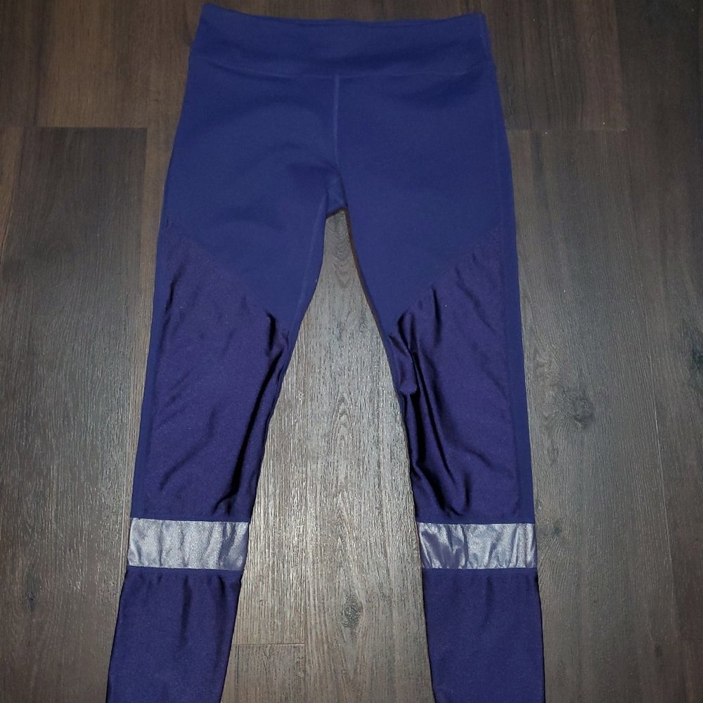 Fabletics Purple and silver mesh leggings